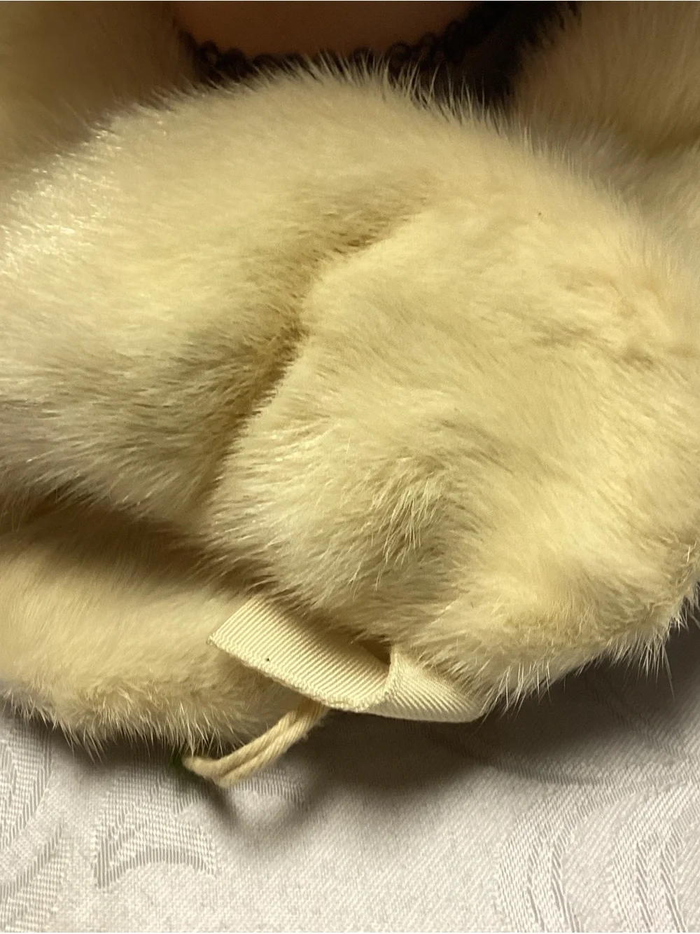 Vintage Cream Fur Collar Scarf